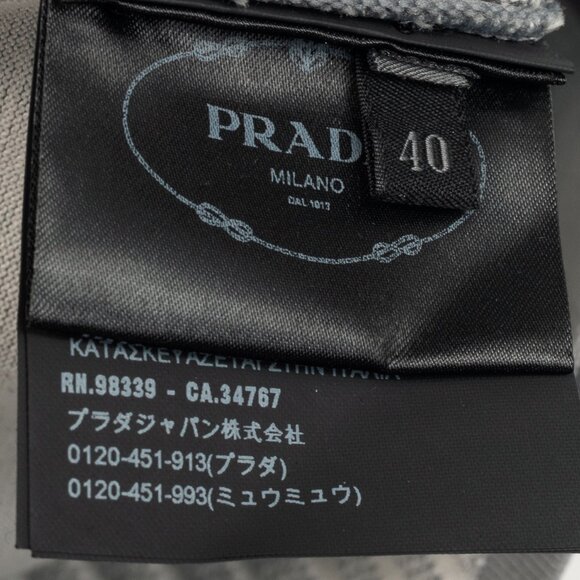 Prada Resort 2018 Runway Grey Embossed Techno Mock-Neck Long-Sleeve - Picture 10 of 14